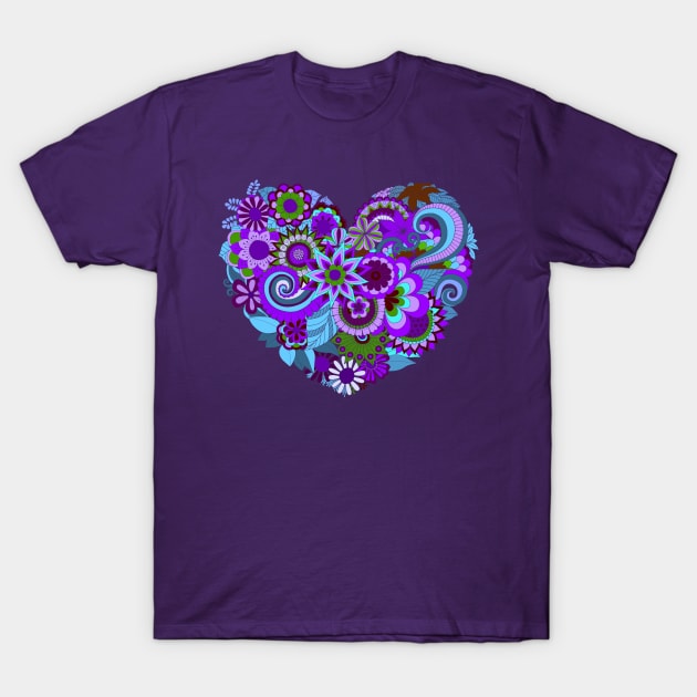 Flower Power Hippy Love T-Shirt by AlondraHanley